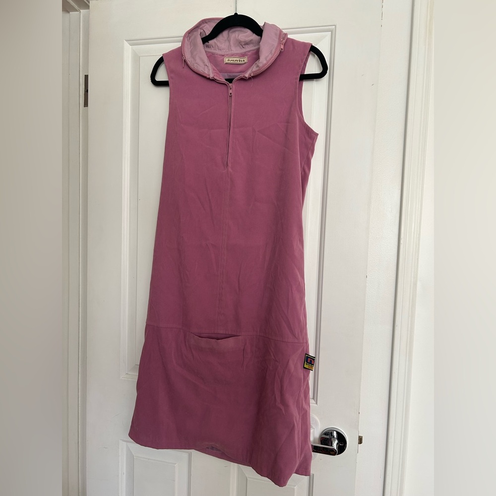 Pink Suede Sleeveless Sport Dress
